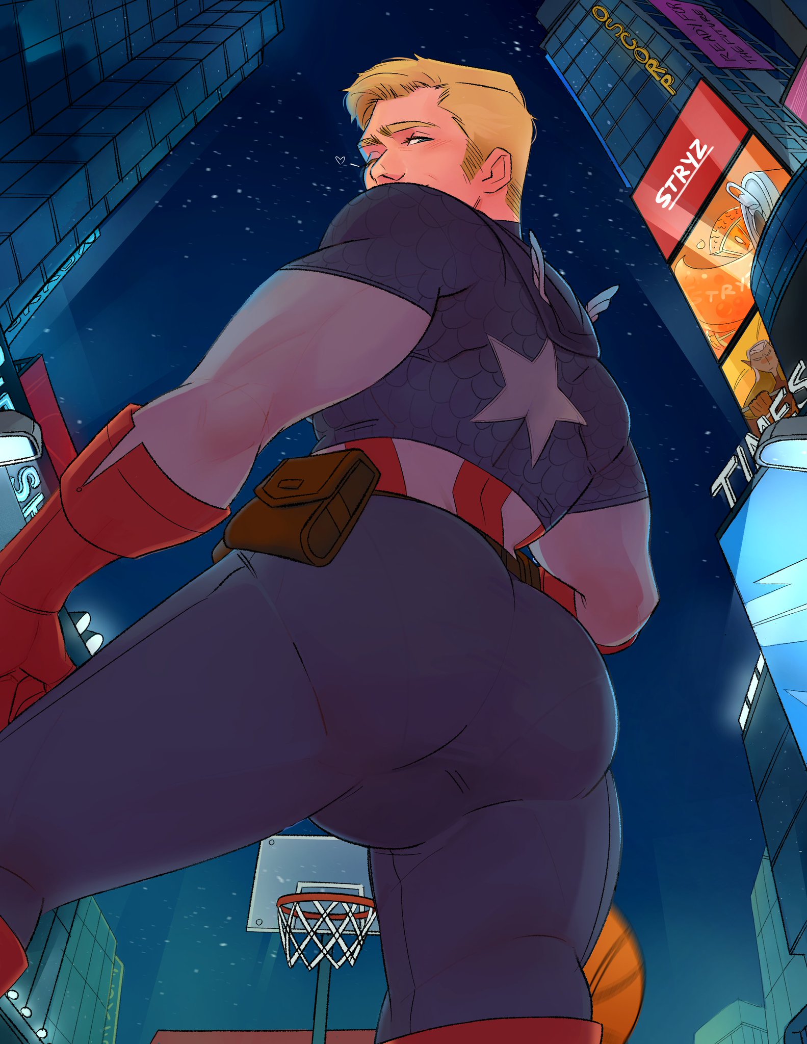 1boy, ass, ass focus, bara, big ass, big butt, blonde hair, bubble ass, bubble butt, butt, captain america, captain america (marvel rivals), dastryz, dat ass, dat butt, fat ass, fat butt, gay, huge ass, huge butt, large ass, large butt, male, male only, marvel, marvel rivals, round ass, round butt, showing ass, solo, steve rogers, thick ass, thick butt