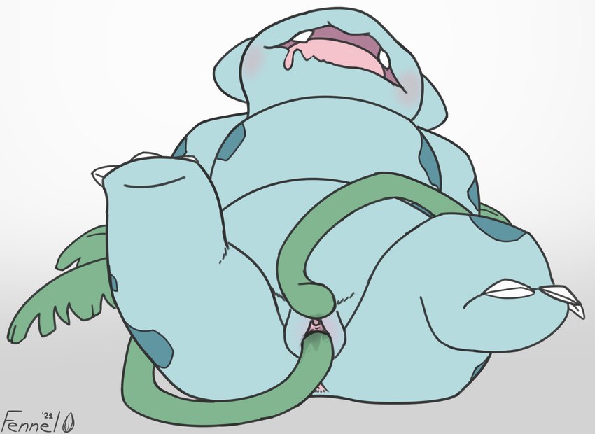 2021 anus blush bodily_fluids clitoral clitoral_masturbation clitoris digital_media_(artwork) drooling female fennelseed feral flat_colors furry genital_fluids genitals hi_res ivysaur leaf looking_pleasured lying masturbation nintendo on_back penetration pokémon_(species) pokemon pokemon_(species) pokemon_focus pussy pussy_juice saliva simple_background solo tentacle tentacle_penetration vaginal_masturbation vaginal_penetration video_games vines