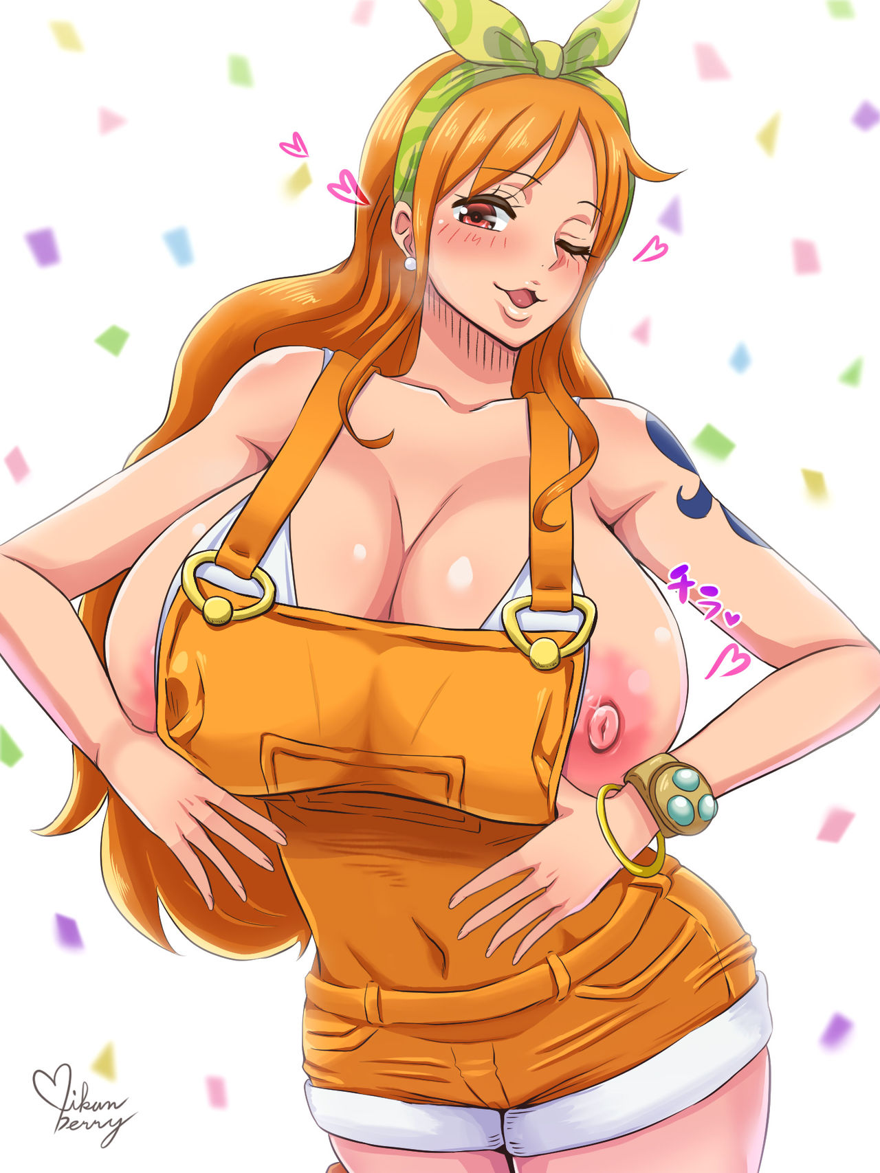 breasts, breasts bigger than head, female, female only, mikanberry, nami (one piece), one piece, one piece film stampede, shounen jump, tagme