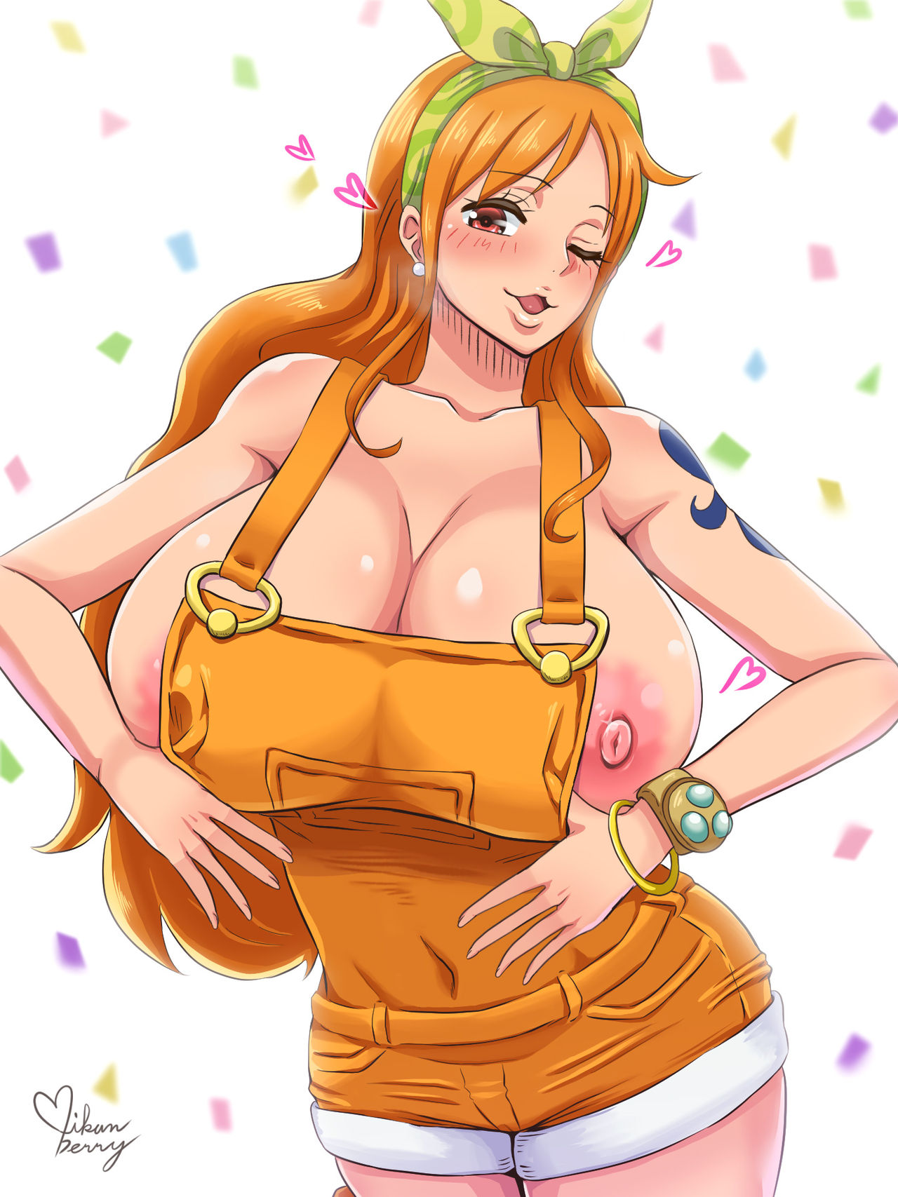 breasts, breasts bigger than head, female, female only, mikanberry, nami (one piece), one piece, one piece film stampede, shounen jump, tagme