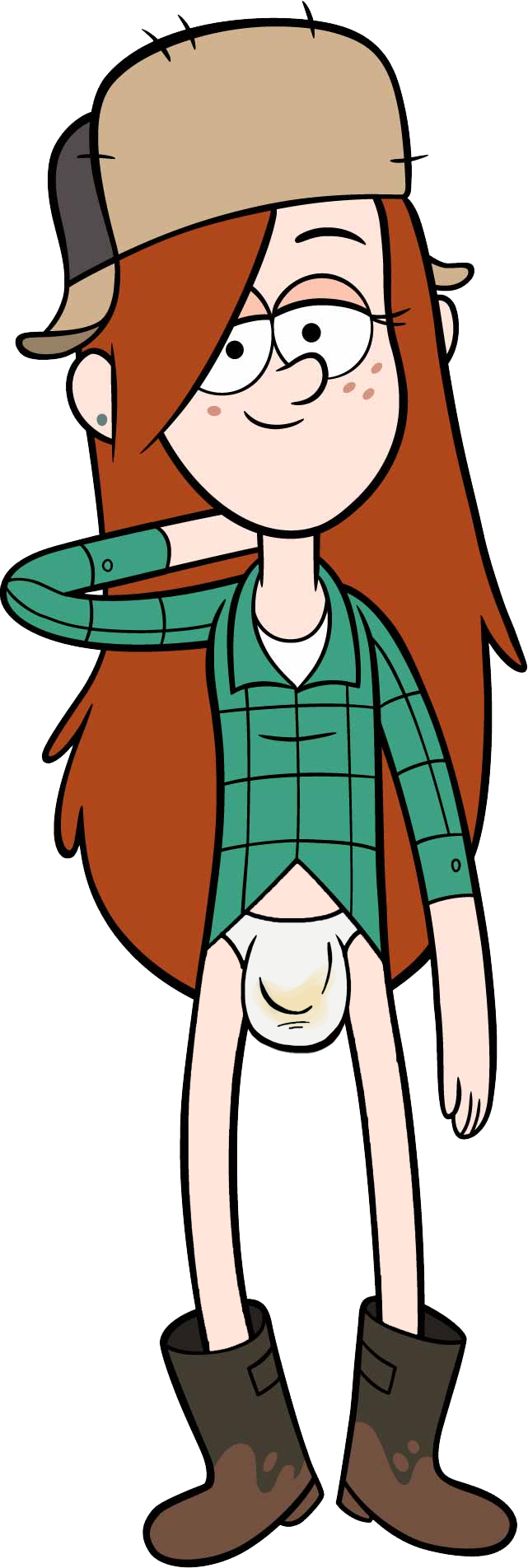 1futa 1girls 1puuuuuu artist_request boots bottomless bulge clothed dickgirl disney edit freckles futanari gravity_falls hat headwear looking_at_viewer shirt solo solo_futa stained_panties straight_hair tagme underwear wendy_corduroy