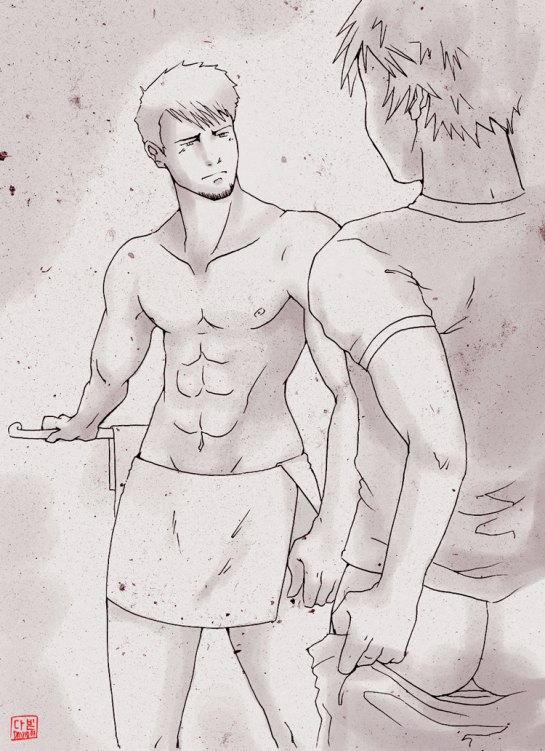 2boys cing hotel_dusk jeff_angel kyle_hyde male_only tagme towel towel_around_waist undressing