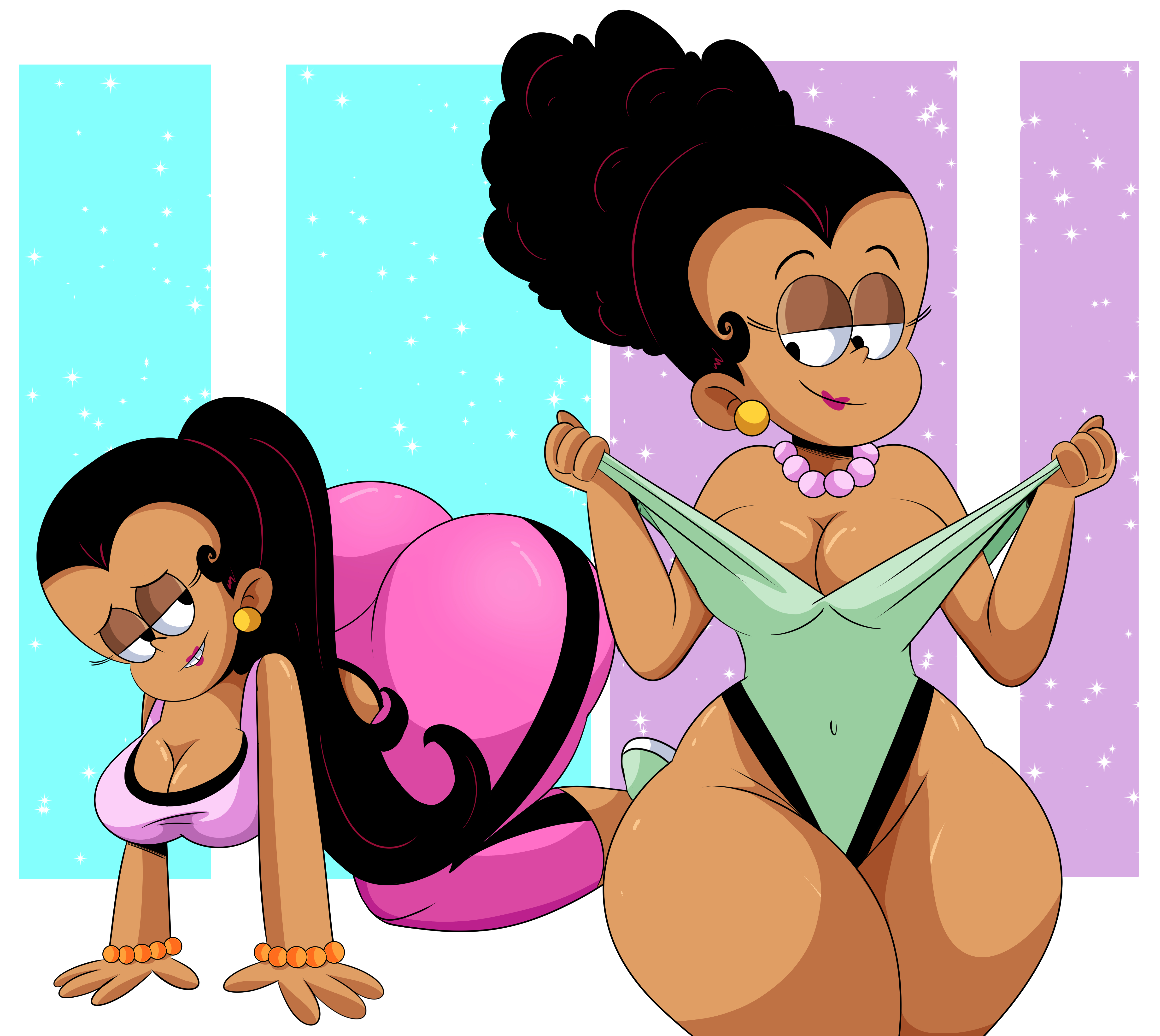 aged up, alternate costume, alternate outfit, ass, big ass, big breasts, big butt, black hair, bracelet, breasts, carlota casagrande, cleavage, curvaceous, curvy, dark skin, dark-skinned female, earrings, eyelashes, female, female only, giant ass, giant butt, gigantic ass, gigantic butt, hair bun, half-closed eyes, hips, huge ass, huge butt, large ass, large butt, leotard, lipstick, massive ass, massive butt, necklace, older, pants, sexy, sexy ass, sexy butt, sexy female, sexy pose, sexy woman, smile, solo, sonson-sensei, the casagrandes, the loud house, thick, thick thighs, thighs, voluptuous, wide hips, workout clothes