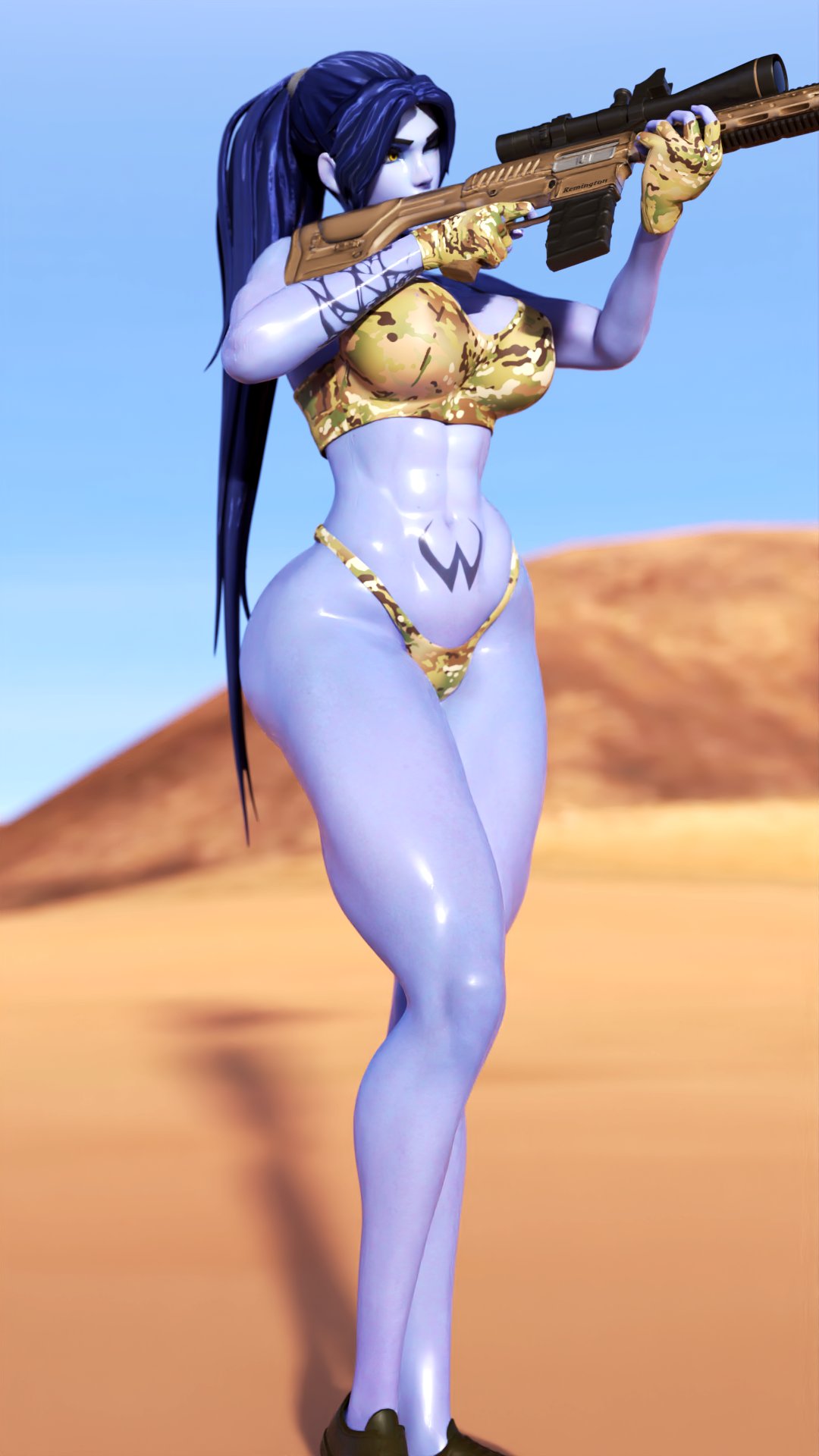 1girls, 3d, ass, female, large ass, overwatch, sevenarts, shiny skin, thick thighs, widowmaker