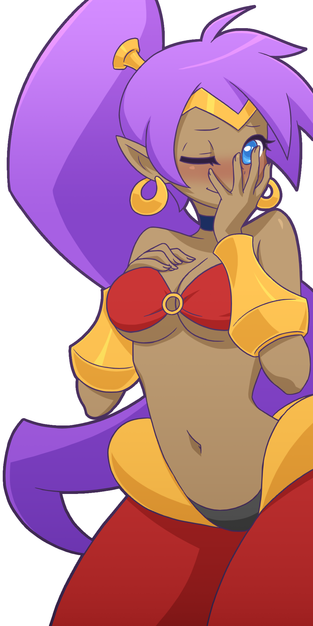 1girls color colored dark-skinned_female dark_skin female female_only fully_clothed manyakis shantae shantae_(character) smooth_skin solo tagme tan tan_body tan_skin