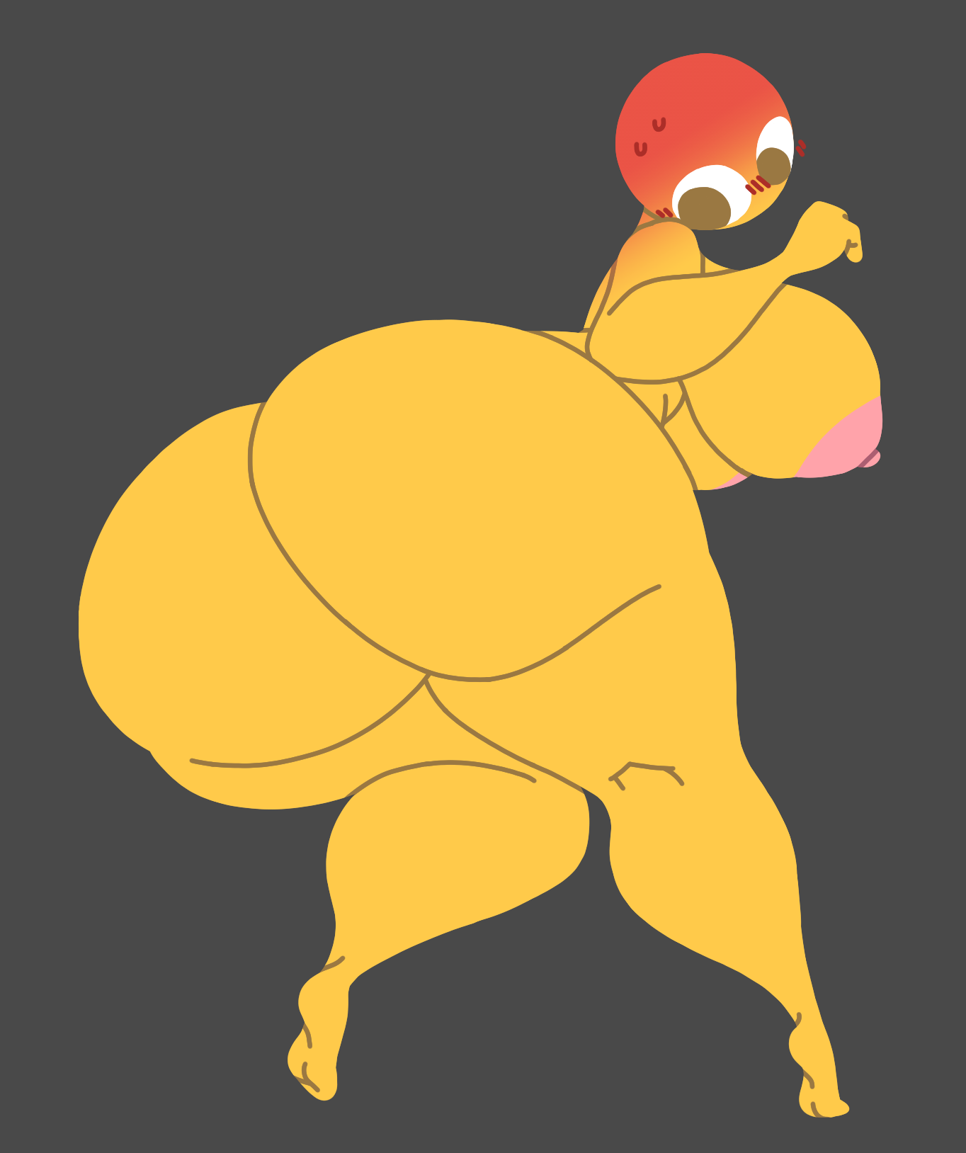 ass, big breasts, blush, breasts, emoji, emoji (race), female, female only, huge ass, nipples, no outlines, nsfwoaf, thick thighs