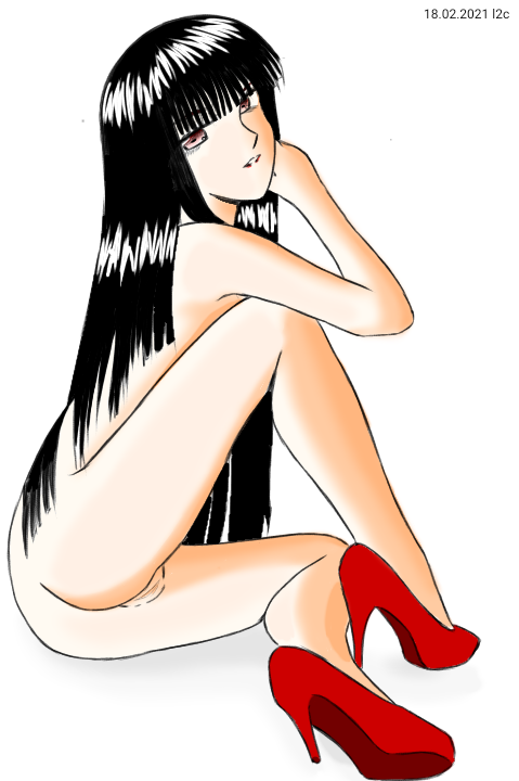 black_hair female l2c long_hair nude solo tagme