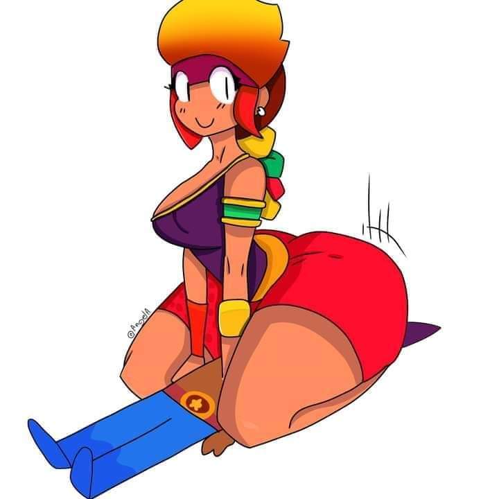 amber (brawl stars), ass, big ass, big butt, brawl stars, female, sitting on face