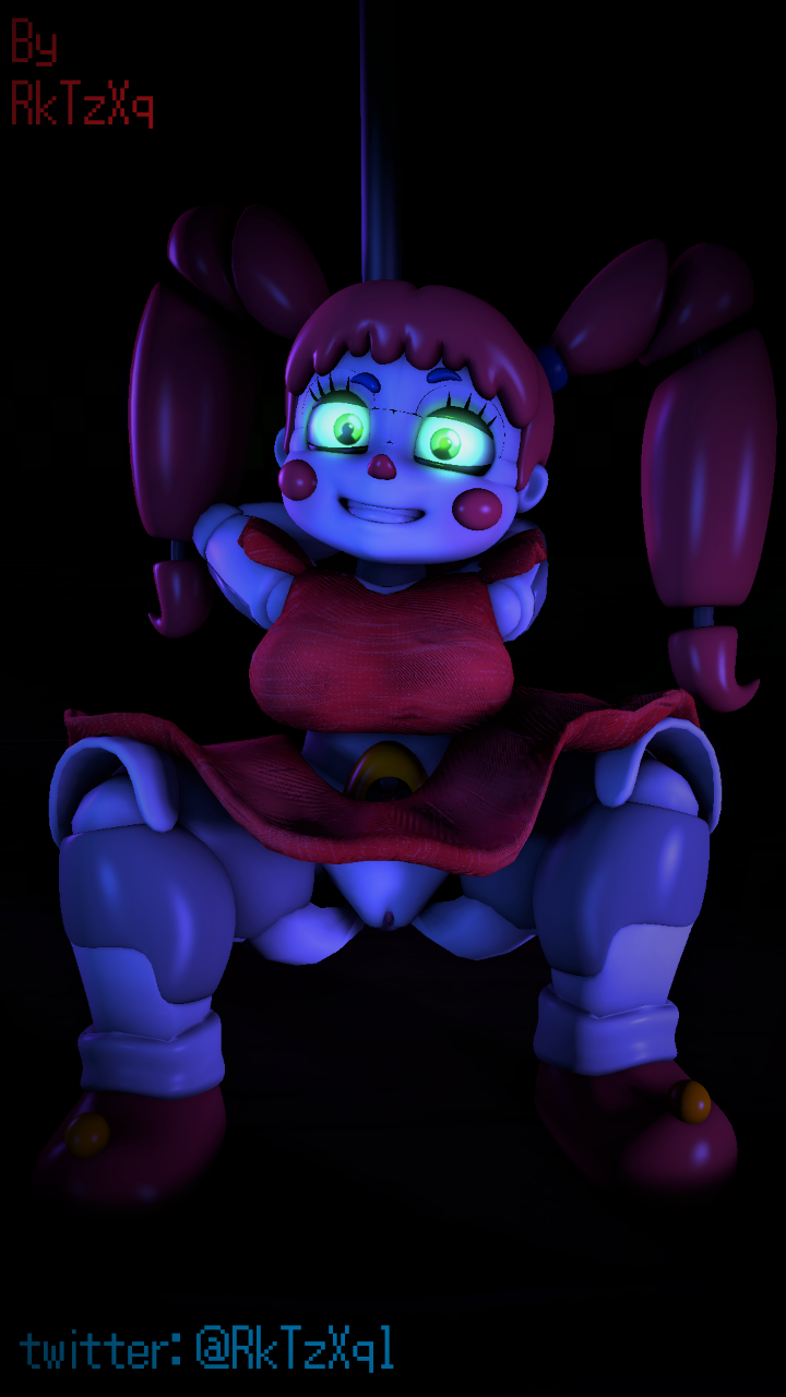 3d baby_(fnafsl) circus_baby circus_baby_(fnaf) circus_booby five_nights_at_freddy's no_panties only_female pole pole_dancing rktzxq robot robot_girl robot_humanoid showing_off showing_pussy sister_location solo