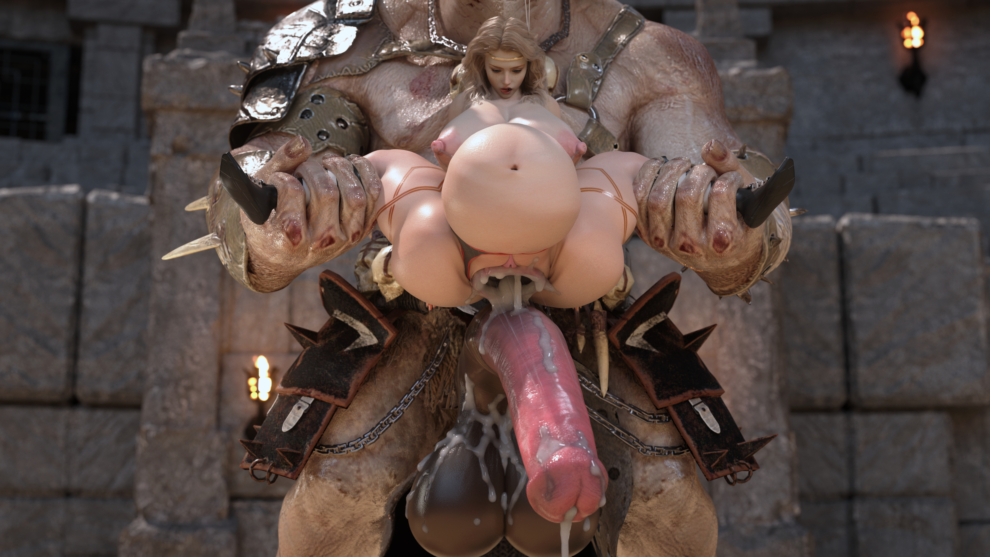 1boy, 1girls, 3d, after sex, amazon (dragon's crown), anus, arena, ass, belly, belly inflation, big ass, big belly, big breasts, blonde hair, breasts, cum, cum in pussy, cum inside, cumflated belly, cumflation, dragon's crown, excessive cum, exposed anus, exposed ass, exposed breasts, exposed nipples, exposed pussy, female, gaping, gaping pussy, huge ass, huge breasts, huge cock, icedev, inflation, large ass, large breasts, male, massive ass, massive breasts, minotaur, monster, muscular, muscular female, nipples, penis, pussy, rape, reverse suspended congress, ruined pussy, size difference, tattoo, vagina, vanillaware