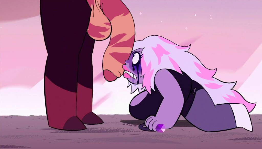 1futa 1girls accurate_art_style amethyst_(steven_universe) big_balls cartoon_network crack_the_whip_(steven_universe) flaccid futanari gem_(species) glenngarth huge_cock huntermnsfw jasper_(steven_universe) makeup mascara_tears orange_body penis_on_face purple_body running_makeup running_mascara screenshot_edit shortstack steven_universe thecolorcuckor