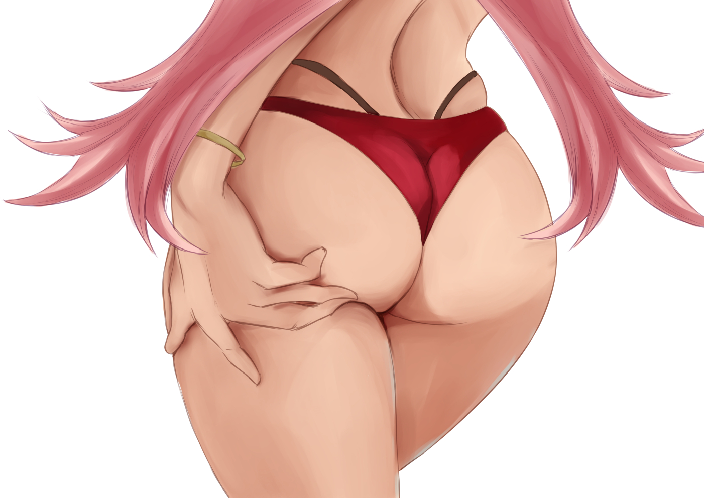 1girls, alternate costume, ass, ass focus, back view, bikini, female, fire emblem, fire emblem heroes, fire emblem: three houses, hilda valentine goneril, hilda valentine goneril (summer), large ass, long hair, nintendo, pink bikini, pink hair, pink swimsuit, red bikini, red swimsuit, sleesart, solo, swimsuit, twintails, white background