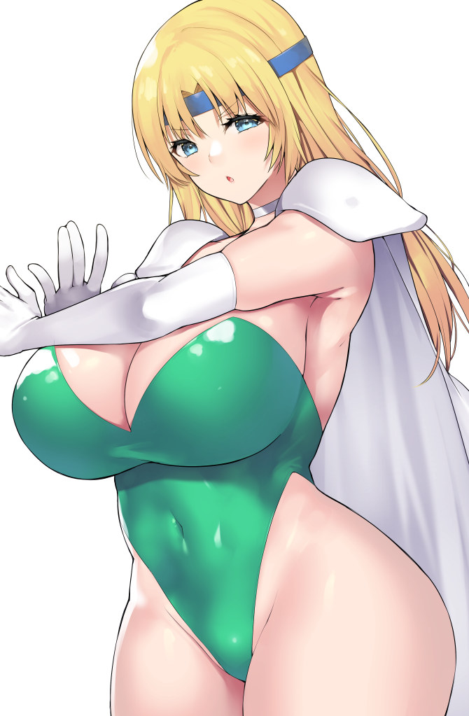 1girls 5_fingers armpits bare_shoulders big_breasts blonde_hair blue_eyes breasts celes_chere cleavage eyebrows_visible_through_hair female female_only final_fantasy final_fantasy_vi hips huge_breasts humanoid large_breasts leotard nagase_haruhito navel simple_background skin_tight solo solo_female thick thick_thighs thighs voluptuous white_background wide_hips