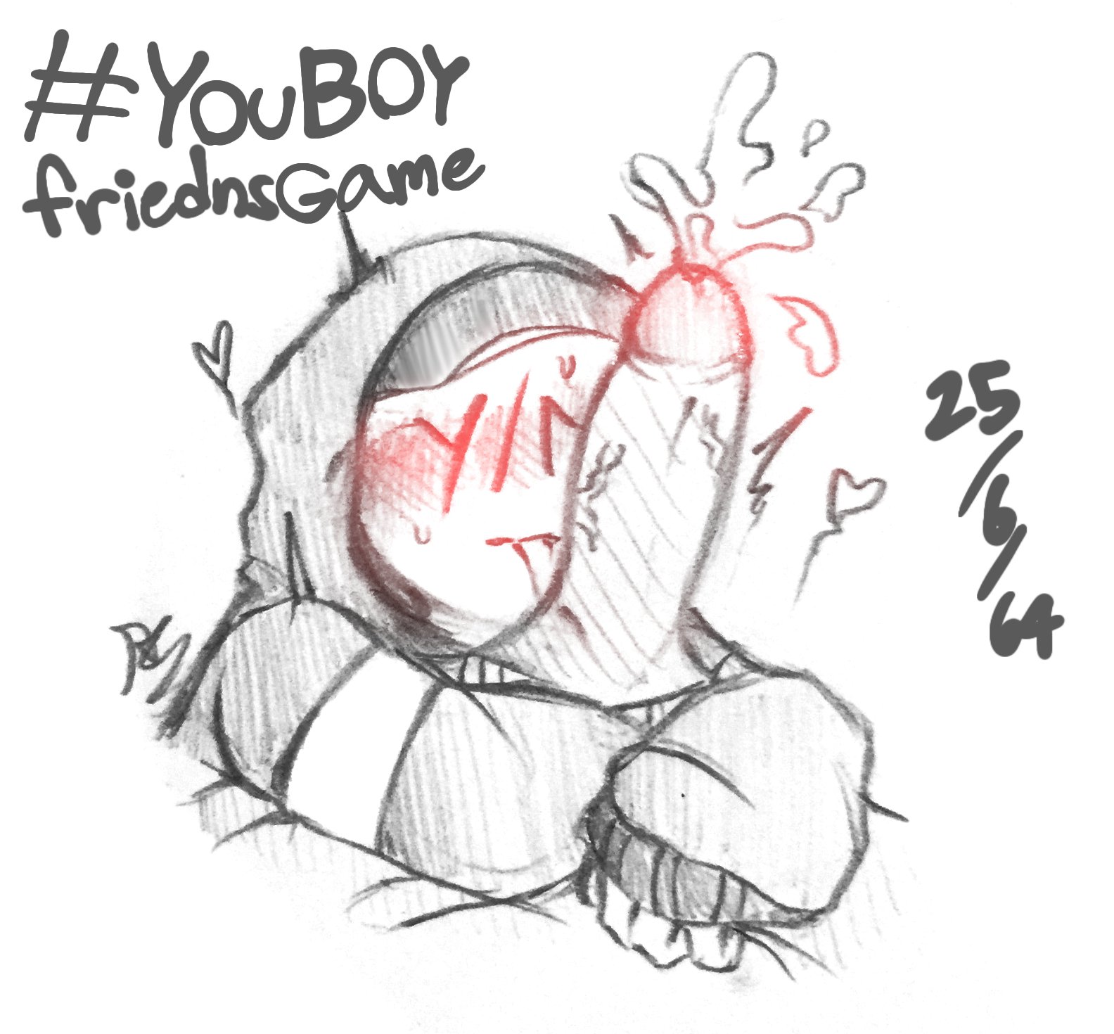 blush, blushing, licking penis, male, penis, stickman, sweater, tagme, y/n, y/n (your boyfriend), your boyfriend (game)