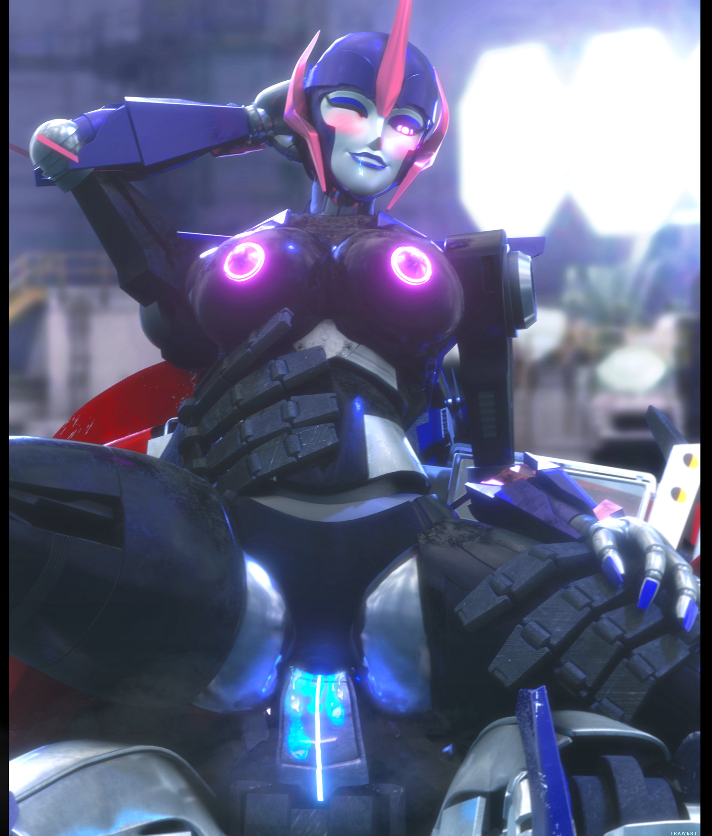 1girls, 3d, 3d (artwork), arcee, arcee (prime), arcee (prime) (trawert), big breasts, blue cum, blue lips, blush, blushing, breasts, busty, cum, cum in pussy, cum inside, female, female focus, glowing nipples, glowing penis, grabbing leg, male, nipples, one eye closed, optimus prime, penis, pink eyes, pussy, reverse cowgirl position, robot, robot girl, robot penis, sex, straight, thick thighs, transformers, transformers prime, trawert, vaginal, vaginal sex