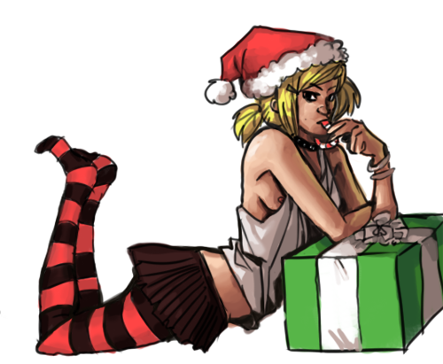 candy_cane christmas christmas_present female_only full_body layla_miller marvel marvel_comics santa_hat solo_female straight_hair striped_legwear tagme x-factor x-men