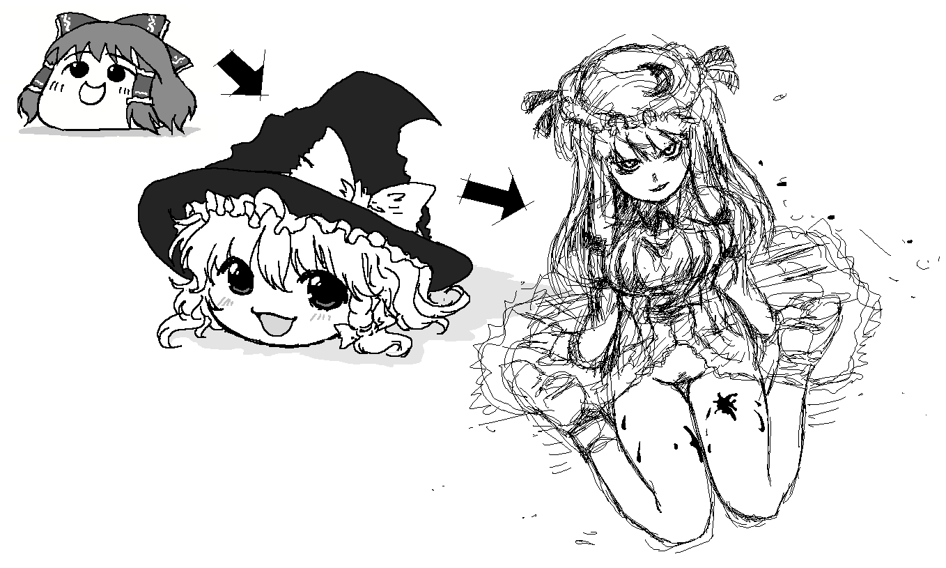 marisa_kirisame patchouli_knowledge reimu_hakurei touhou yukkuri