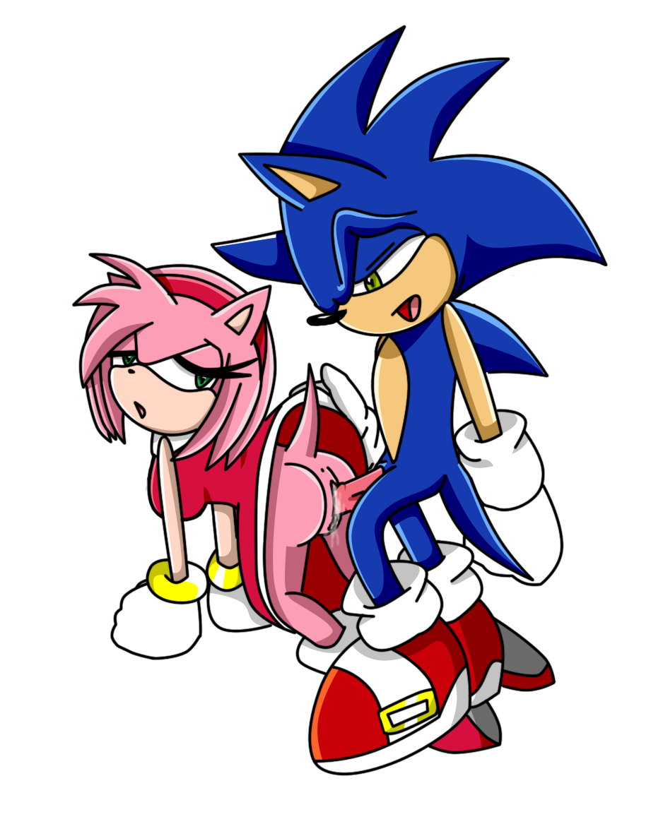 all_fours amy_rose anthro bottomless color erection female fur furry furry_only hedgehog male mammal partially_clothed penis riku_(artist) rodent sex simple_background sonic_(series) sonic_the_hedgehog standing straight uncensored white_background