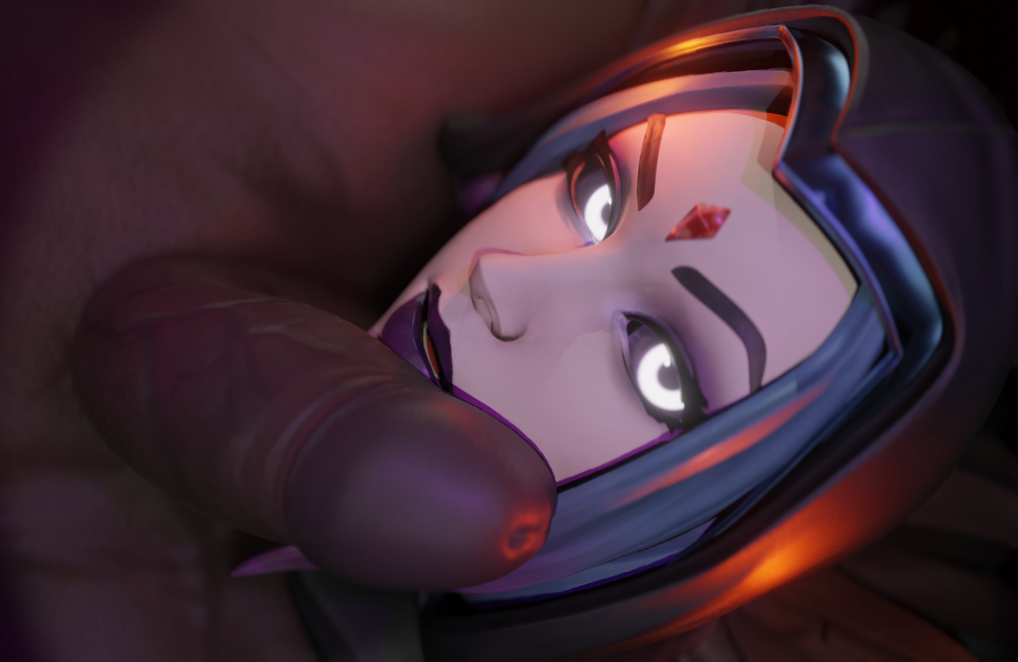 1boy, 1girls, 3d, balls, cock on face, dark skin, dark-skinned male, dc, dc comics, eye contact, faceless male, female, forehead jewel, fortnite, glowing eyes, goth, goth girl, hood, hood up, hoodie, huge cock, interracial, jtopau, looking at viewer, male, penis, rachel roth, raven (dc), raven (fortnite) (dc), teen titans, testicles, titans