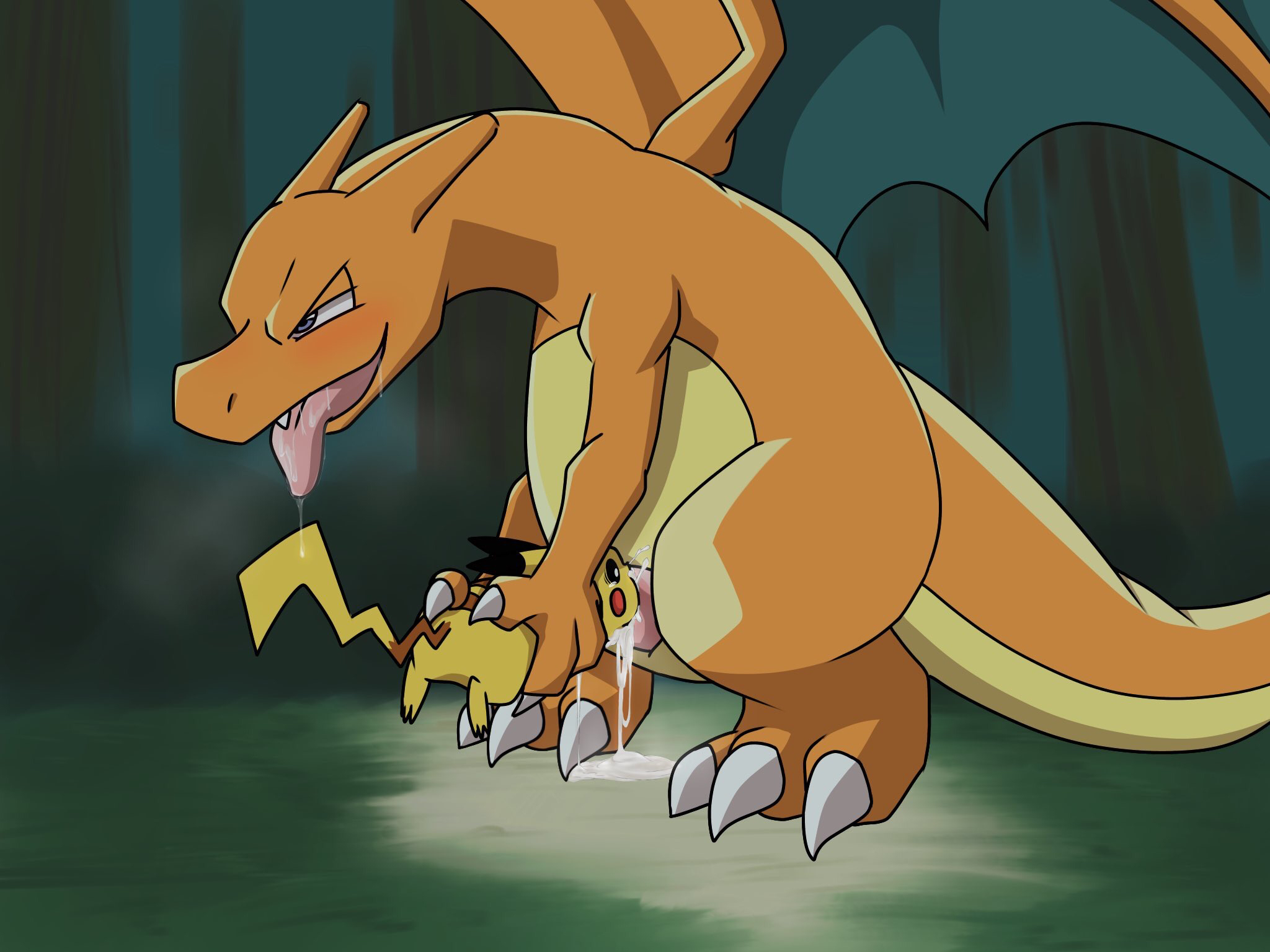 2019, 4:3, big dom small sub, bodily fluids, charizard, claws, cum, cum in mouth, cum inside, cum on ground, cum pool, deepthroat, digital media (artwork), dominant, dragon, duo, ejaculation, fellatio, feral, feral on feral, feral penetrated, feral penetrating, forced, forced oral, genital fluids, genitals, hi res, holding character, larger male, male, male penetrated, male penetrating, male penetrating male, male/male, mammal, membrane (anatomy), membranous wings, nintendo, open mouth, oral, oral penetration, penetration, penile, penis, pikachu, pokémon (species), pokemon, pokemon (species), rape, rodent, scalie, sex, size difference, smaller male, standing, standing sex, tears, toe claws, tongue, tongue out, video games, wings, zaramecatnyar