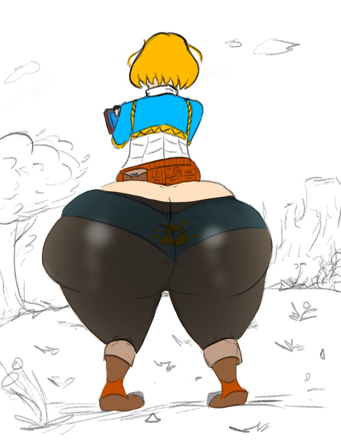 1girls ass_cleavage breath_of_the_wild butt_crack huge_ass jpm princess_zelda tears_of_the_kingdom the_legend_of_zelda thick_thighs wide_hips zelda_(tears_of_the_kingdom)