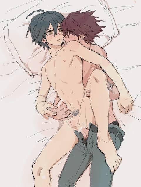 2boys, danganronpa, danganronpa v3, gay, male, male focus, male only, male/male, momota kaito, saihara shuuichi, smooth skin, yaoi