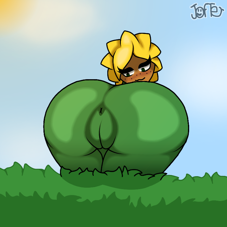 1girls anthro anus ass blush doggy_style female female_only girl huge_ass jafter plantie plants_vs_zombies plants_vs_zombies:_heroes pussy pvz_heroes self_upload solar_flare_(pvz) solo solo_female sunflower_(pvz)