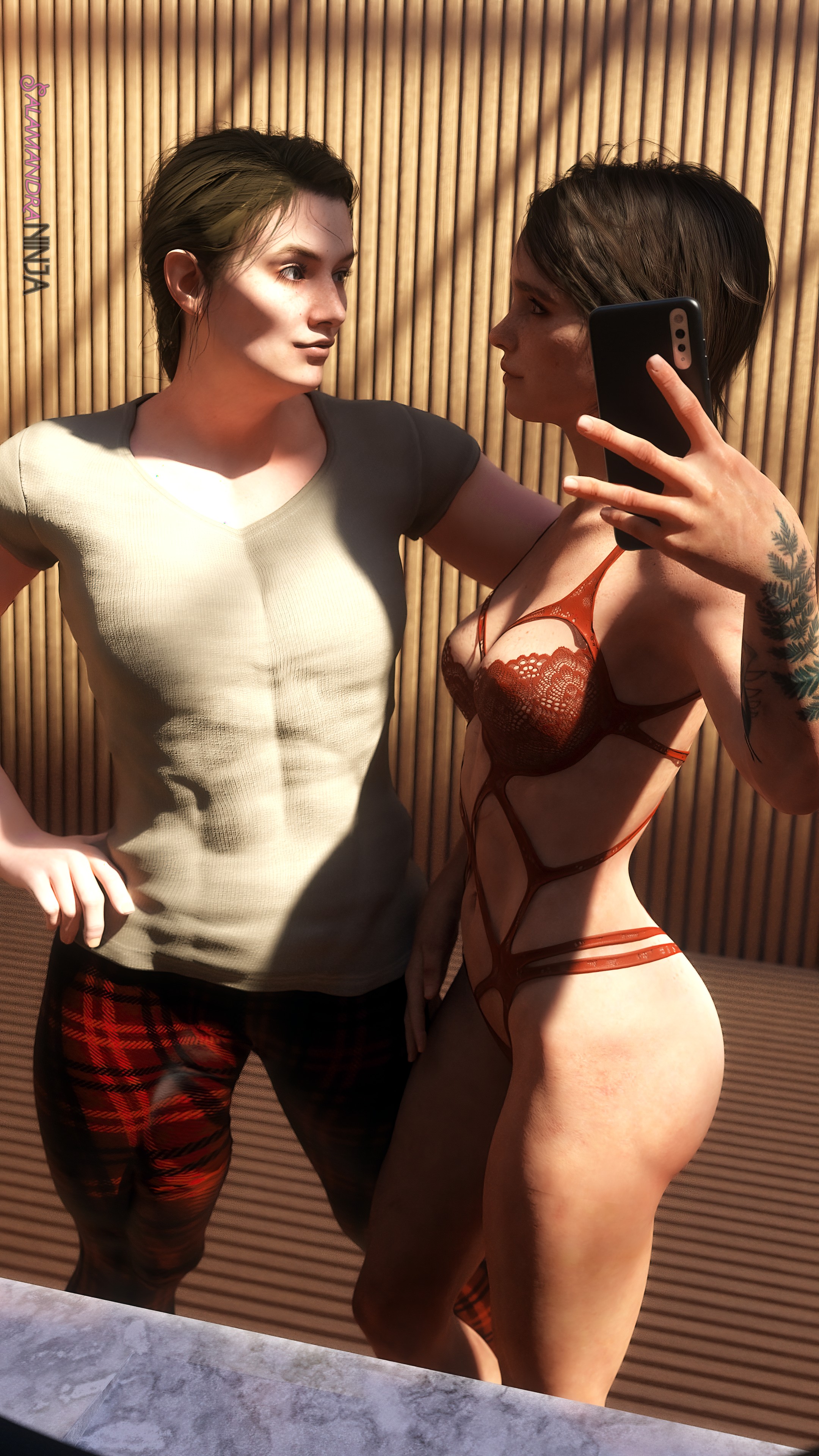 1futa, 1girls, 3d, abigail anderson, athletic, athletic female, breasts, brown hair, busty, ellie (the last of us), ellie williams, female, futanari, hourglass figure, intersex, muscular, muscular futa, naughty dog, penis, salamandraninja, sex, tagme, the last of us, the last of us 2, wide hips