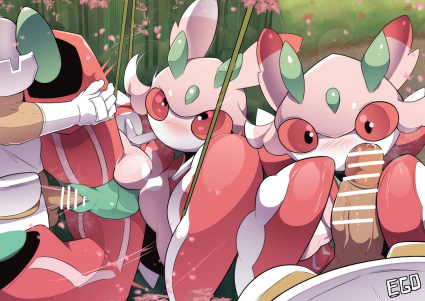 anthro, arthropod, blush, censored, erection, female, genitals, human, human penetrating, insects, interspecies, lurantis, male, male penetrating, male/female, mammal, nintendo, nude, owahi ego, penetration, penis, pokémon (species), pokemon, pokemon (species), sex, video games