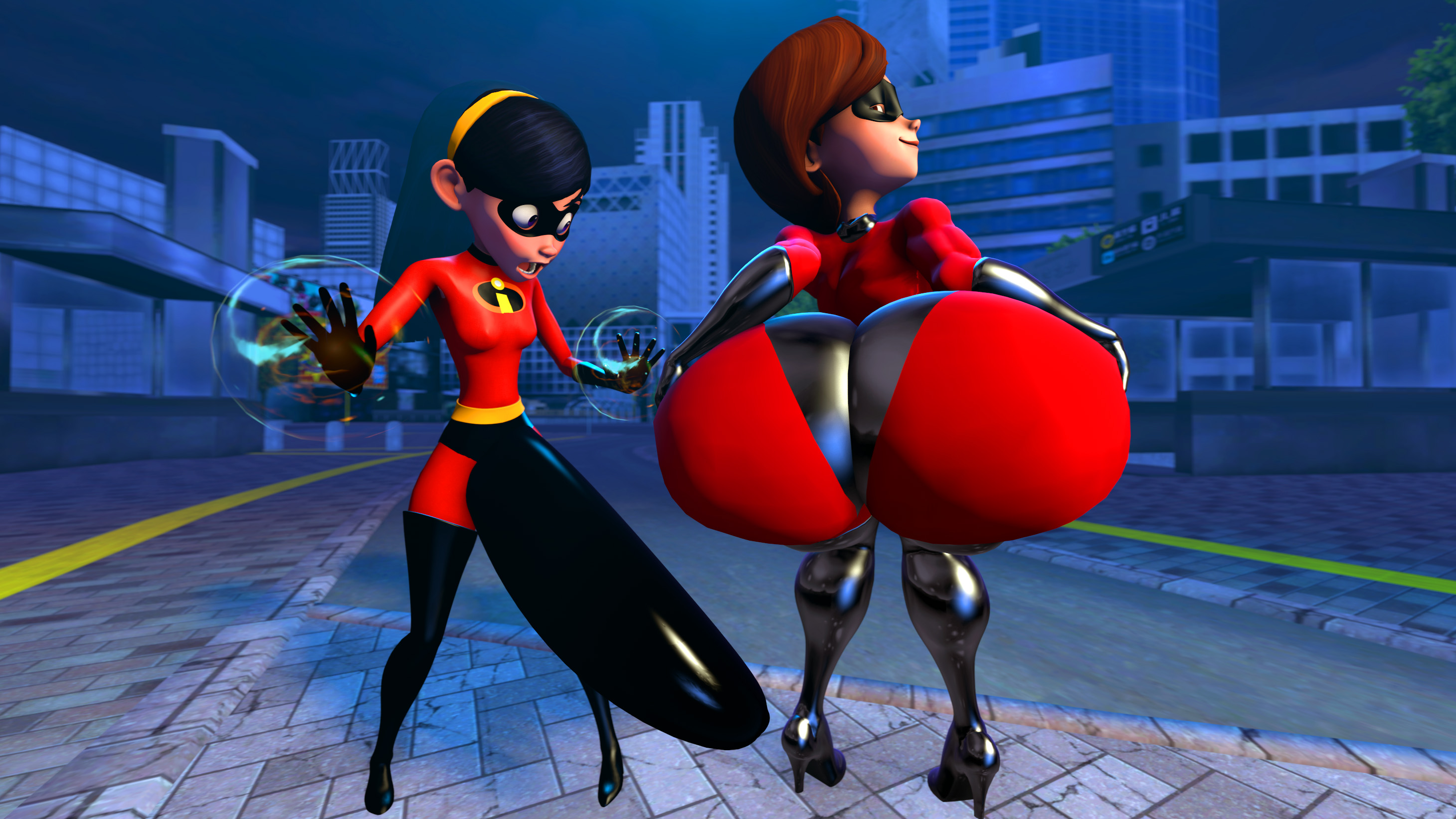 1futa, 1girls, 3d, age difference, ass, black hair, breasts, brown eyes, brown hair, bulge, clothed, daughter, disney, elastigirl, female, futa with female, futanari, helen parr, huge breasts, huge cock, hyper, hyper ass, hyper penis, incest, intersex, large ass, light skin, light-skinned female, light-skinned futa, mother, mother and daughter, parent, parent and child, penis, pixar, pussy, pussy bulge, shocking (artist), small breasts, smooth skin, source filmmaker, superheroine, tagme, the incredibles, thick thighs, violet eyes, violet parr