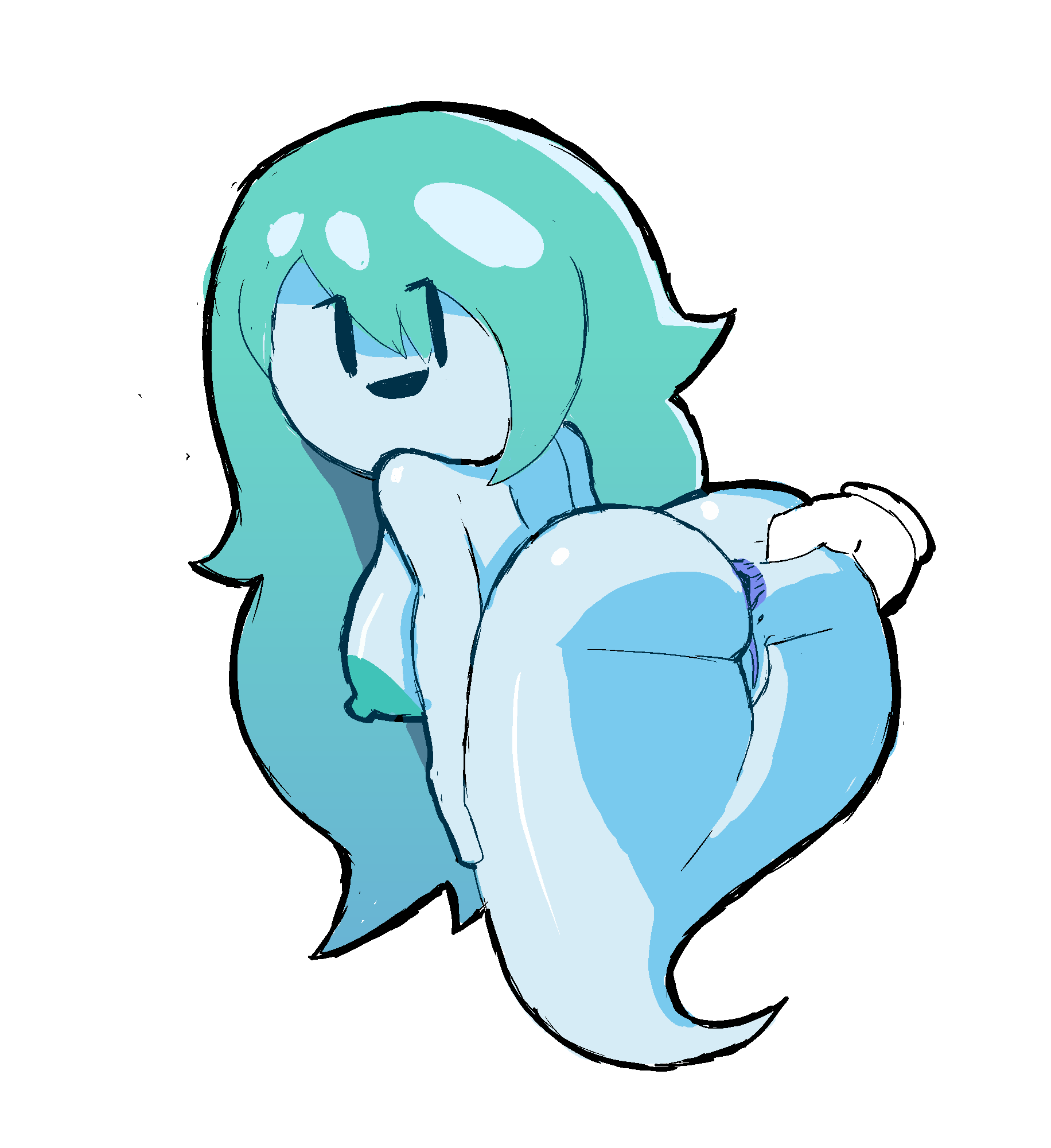 1girls, anus, anus peek, ass, ass grab, breasts, completely nude, eks-out, female, female only, full body, ghost, ghost girl, huge ass, huge breasts, mob face, naked, naked female, nude, nude female, solo, solo female, spooky (shojs), spooky's house of jump scares, spreading, wide hips