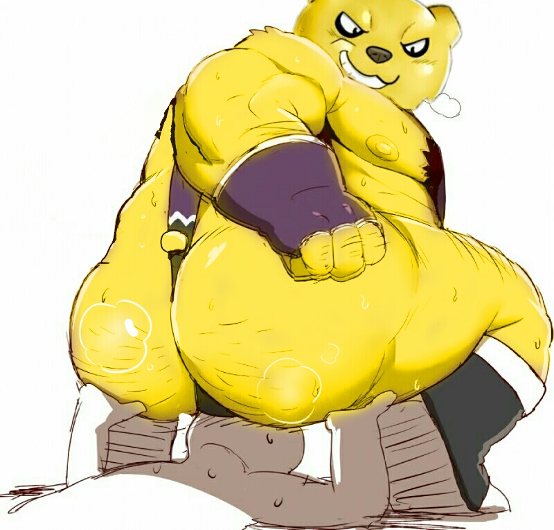 bear big_ass big_dom_small_sub botamo dragon_ball dragon_ball_super edit facesitting gay hairy male/male muscular_male musk overweight_male rimming smile sniffing yellow_body