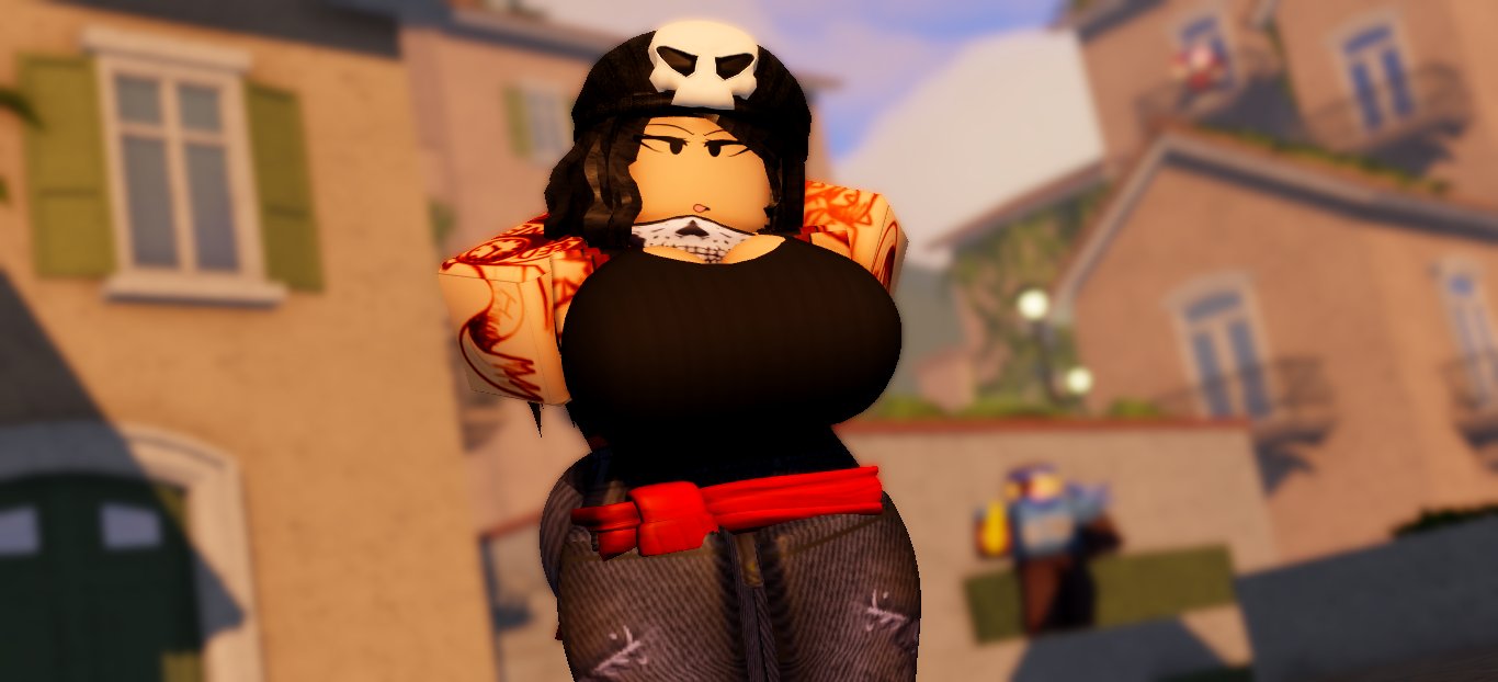 1boy, 1girls, 3d, arsenal (rolve), ass, background, big breasts, boob window, breasts, clothed, fat ass, female, male, official alternate costume, pinkishpinkas, punk rioter (rolve), rioter (rolve), roblox, roblox game, robloxian, rolve, tagme, thick thighs, thighs