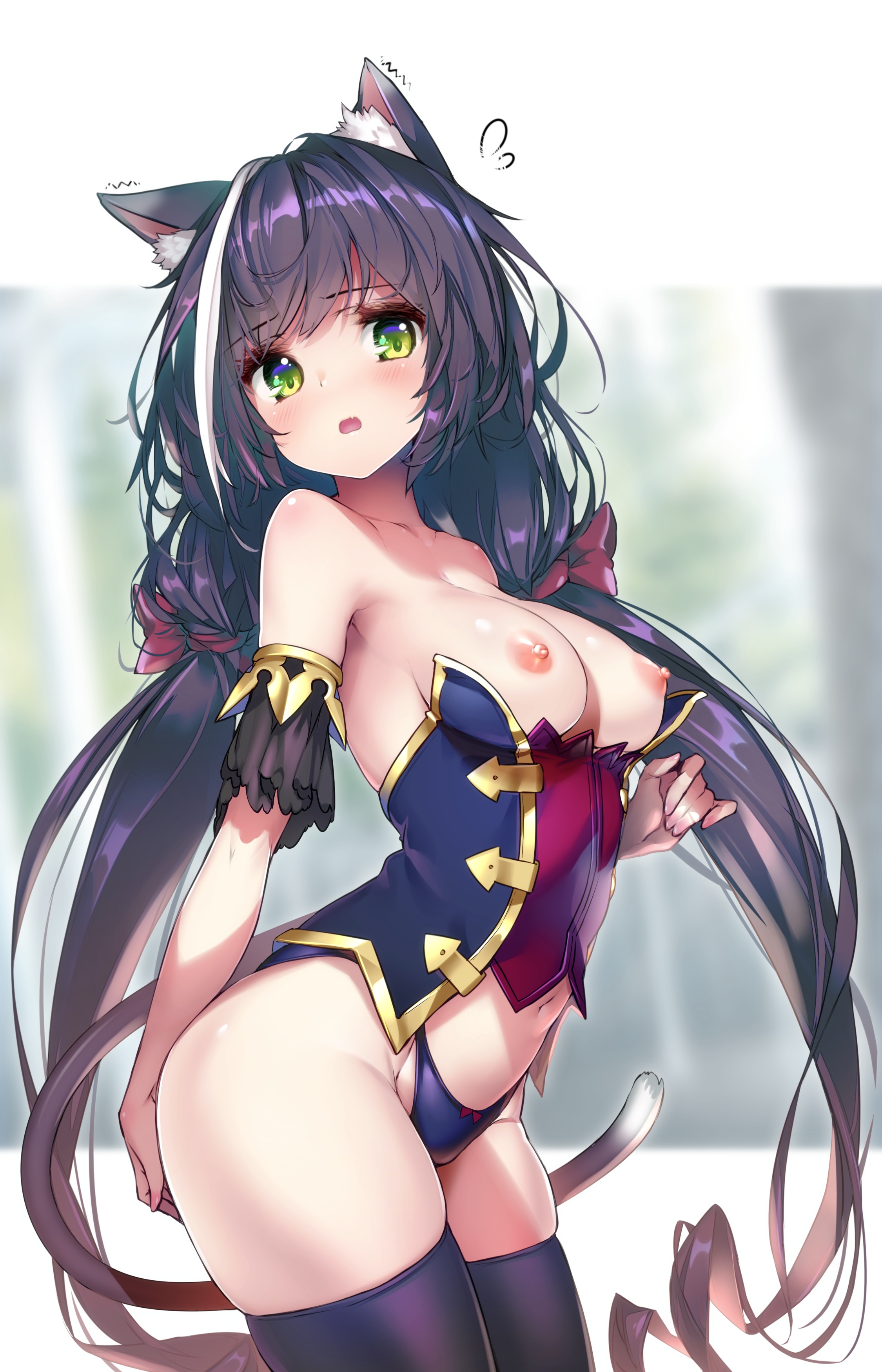 animal ears, blush, clothed, female, female only, green eyes, hong (white spider), karyl (princess connect!), long hair, looking at viewer, princess connect!, princess connect! re:dive, tagme