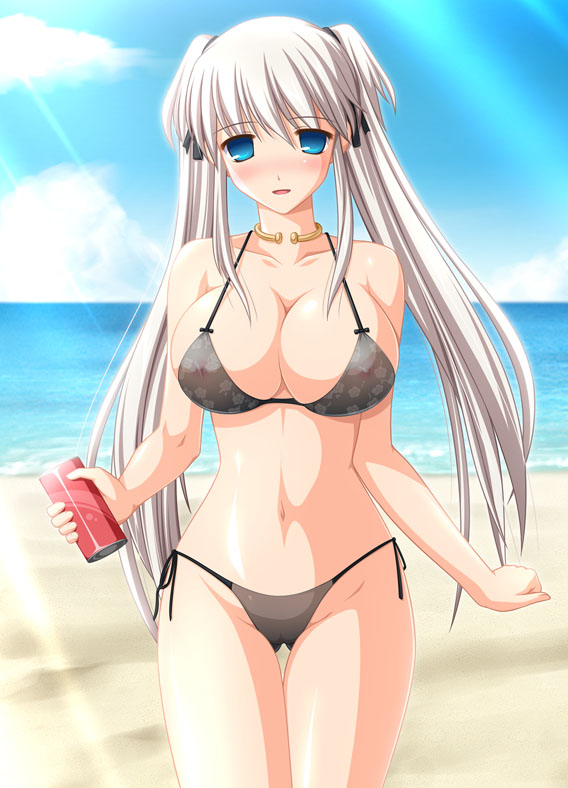 blue_eyes breasts female huge_breasts kafu mabinogi nao swimsuit