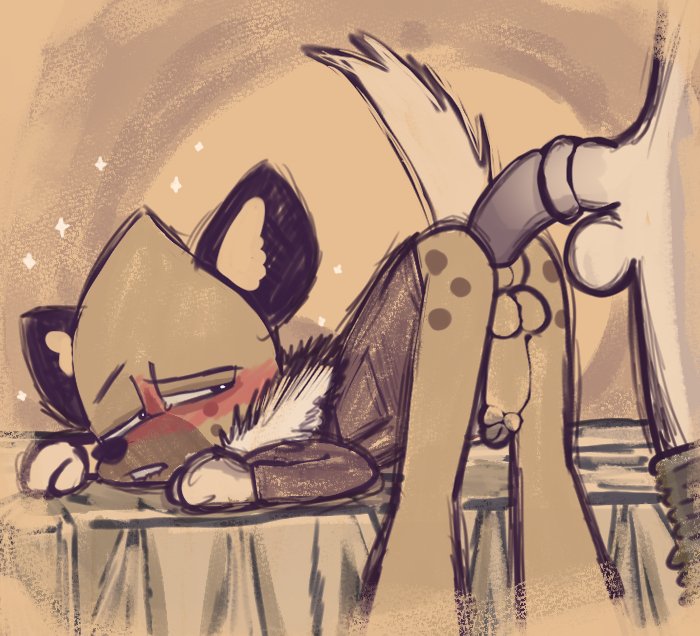 2021, aggressive retsuko, all fours, anal, anal sex, animal genitalia, animal penis, anthro, anthro on anthro, anthro penetrated, anthro penetrating, anthro penetrating anthro, asinus, ass, bent over, bite, biting lip, biting own lip, bottomless, canaryprimary, clothed, clothing, doggy style, donkey, equid, equine, equine genitalia, equine penis, faceless character, faceless male, from behind position, furry, gay, genitals, haida, hyaenid, hyena, looking back, male, male only, male penetrated, male penetrating, male penetrating male, male/male, mammal, penetration, penile, penile penetration, penis, penis in ass, sanrio, self bite, sex, smooth fur, sparkles, spot color, spotted hyena, tadano (aggretsuko), yaoi