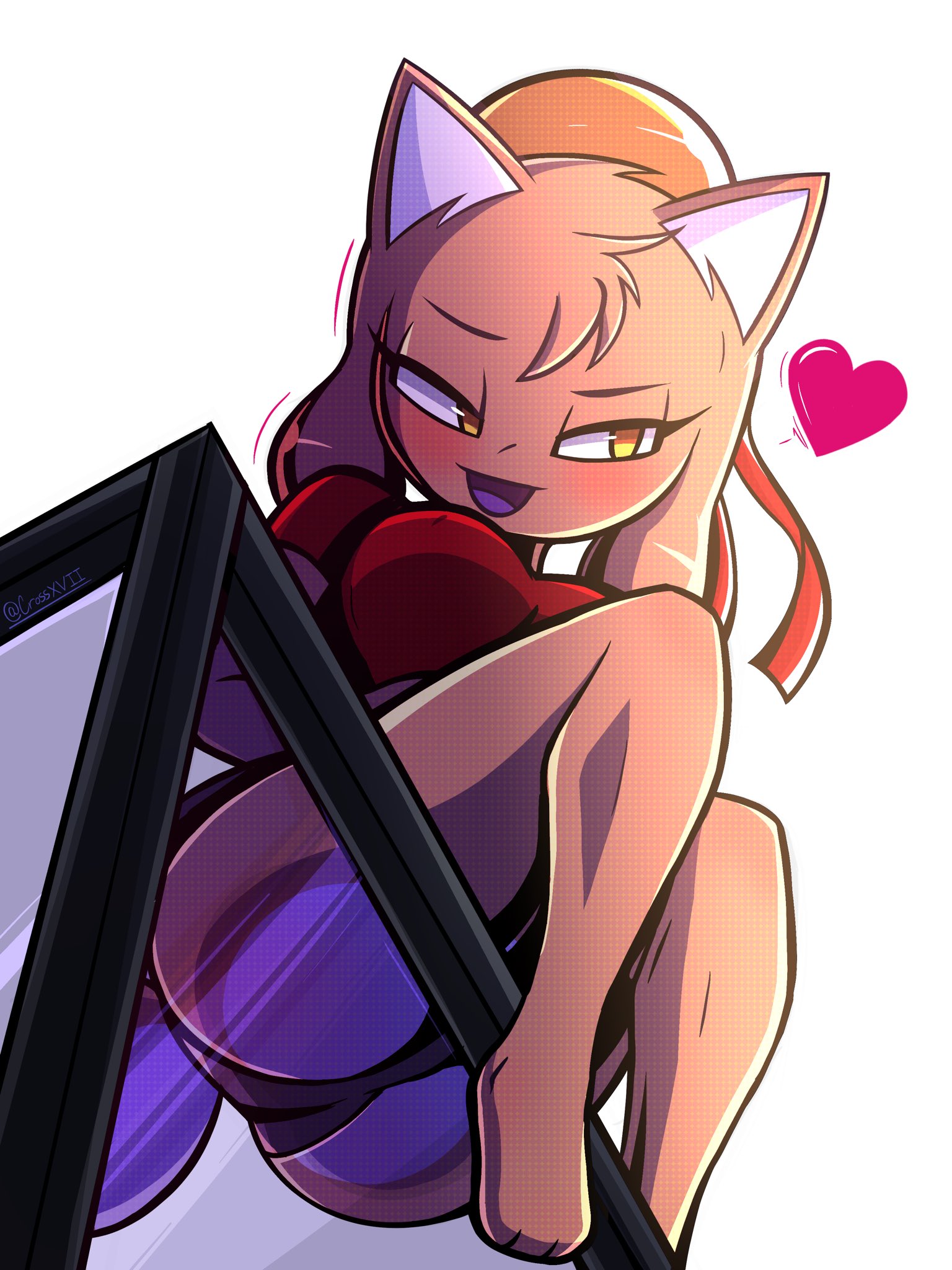 1girls, anthro, ass, barefoot, big ass, borrowed character, crossxvii, female, female only, furry, glass table, heart, legs, looking away, open mouth, sitting, smile, solo, tail, thighs, white background, xingzuo temple, yellow eyes