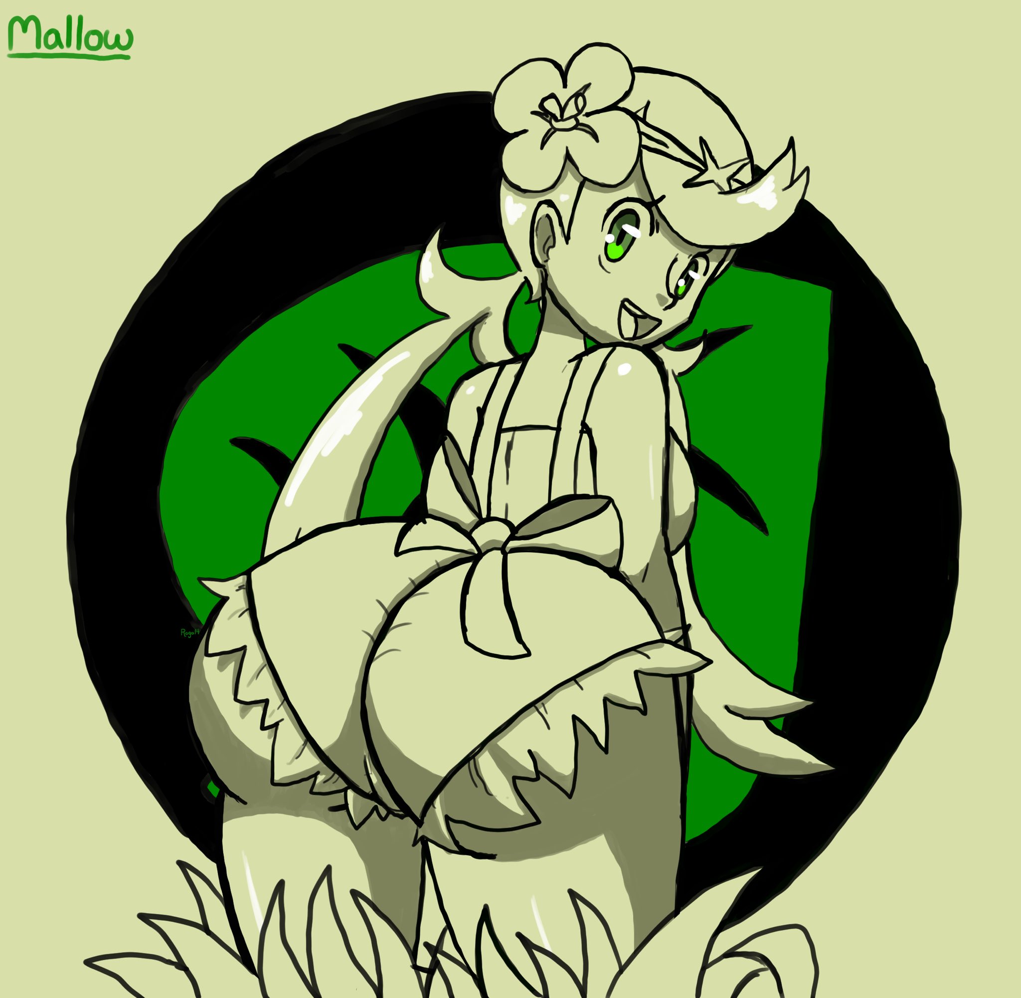 1girls, ass, ass hanging out, big ass, bubble ass, bubble butt, female, female focus, female only, green eyes, huge ass, human, mallow (pokemon), nintendo, pokemon, pokemon sm, roga14, solo female, trial captain