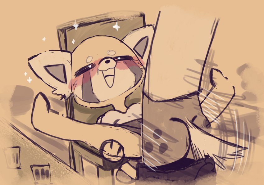 <3 eyes, 2021, aggressive retsuko, ailurid, anthro, anthro on anthro, anthro penetrated, anthro penetrating, anthro penetrating anthro, ass, blush, canaryprimary, duo, female, female penetrated, furry, haida, heart, hyaenid, hyena, looking pleasured, male, male penetrating, male penetrating female, male/female, mammal, mature female, penetration, penile, penile penetration, penis, penis in pussy, pussy, red panda, retsuko's mother, sanrio, sex, smooth fur, sparkles, spot color, spotted hyena, thrusting, unseen male face, vaginal penetration