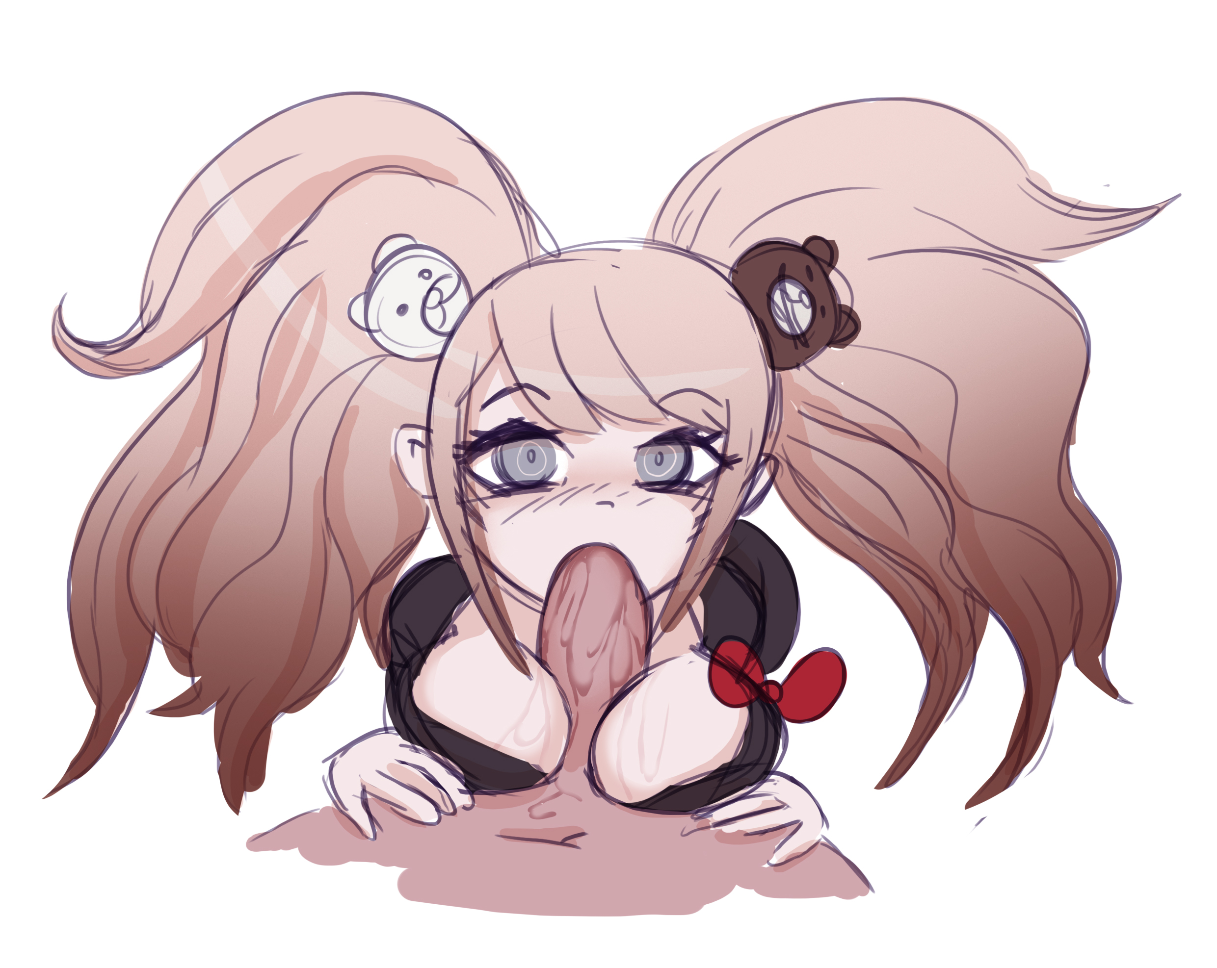 1girls, balls, breasts, danganronpa, danganronpa 1, danganronpa: trigger happy havoc, fellatio, female, female focus, izzybsides, junko enoshima, light skin, male, oral, paizuri, pale skin, penis, sex, solo focus, straight hair