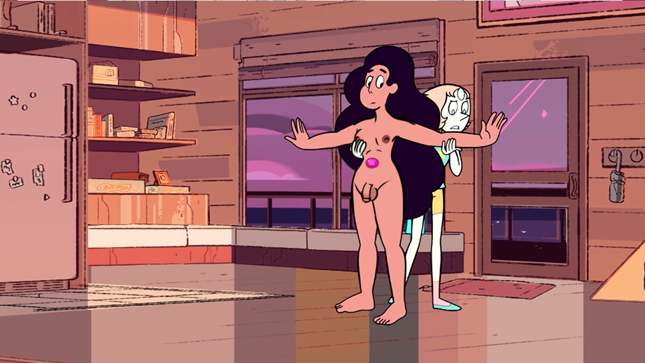 1futa 1girls accurate_art_style age_difference alone_together_(steven_universe) areolae balls breasts cartoon_network casual clothed_female_nude_female completely_nude dick dickgirl duo edit female fusion futa_with_female futanari gem_(species) gem_fusion groping human intersex light-skinned_futanari light_skin nude nude_futanari pale_skin pearl_(steven_universe) penis screenshot_edit small_breasts standing steven_universe stevonnie