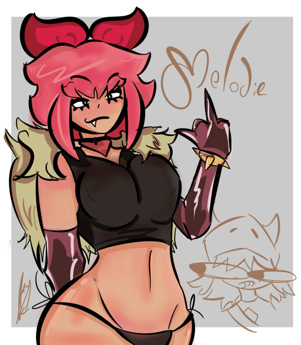 1girls, brawl stars, curvy, female, melodie (brawl stars), panties, pink short hair, t23vey, tagme, thick thighs, thong