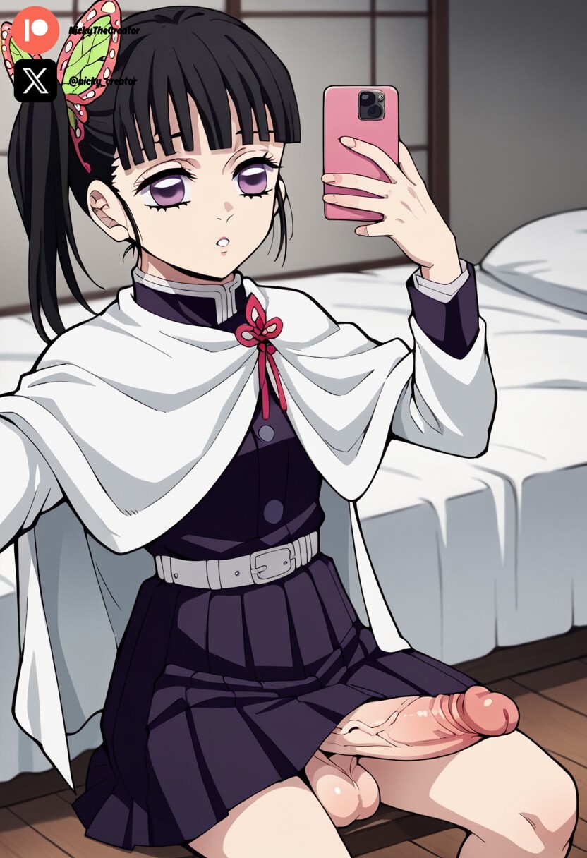 1futa ai_generated black_hair breasts cock colored demon_slayer dick futa_only futanari futanari futanari/female kimetsu_no_yaiba light_skin light_skinned_futanari nickythecreator penis sexy sexy_body sexy_pose testicles tsuyuri_kanao veiny_penis violet_eyes