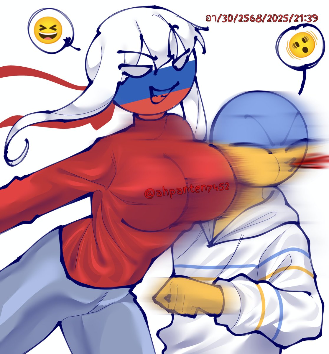 ahpanten, big breasts, breasts, countryhumans, countryhumans girl, female, hair, hoodie, russia (countryhumans), tagme, ukraine (countryhumans), white hair