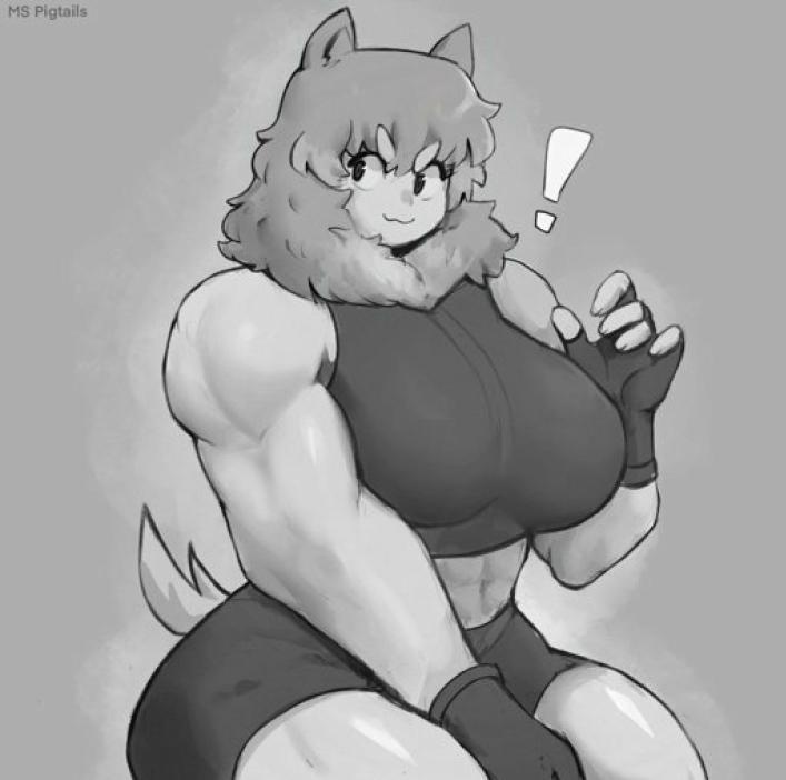 felicia_(krekk0v) krekk0v monochrome muscular muscular_female tagme