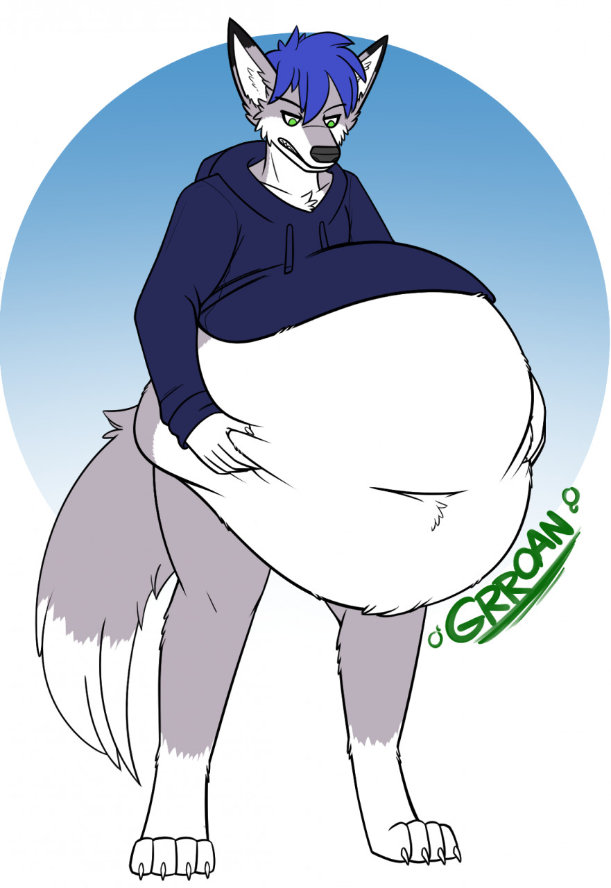 1boy 2021 annoyed anthro belly chub chubby fat folf furry gut kyra male noises stomach stuffing