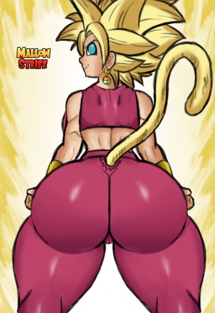 1girls, ass, big ass, bubble ass, bubble butt, cameltoe, dragon ball, dragon ball super, female, fusion, kefla, looking at viewer, mallow strife, potara earrings, pussy, saiyan, saiyan tail, super saiyan
