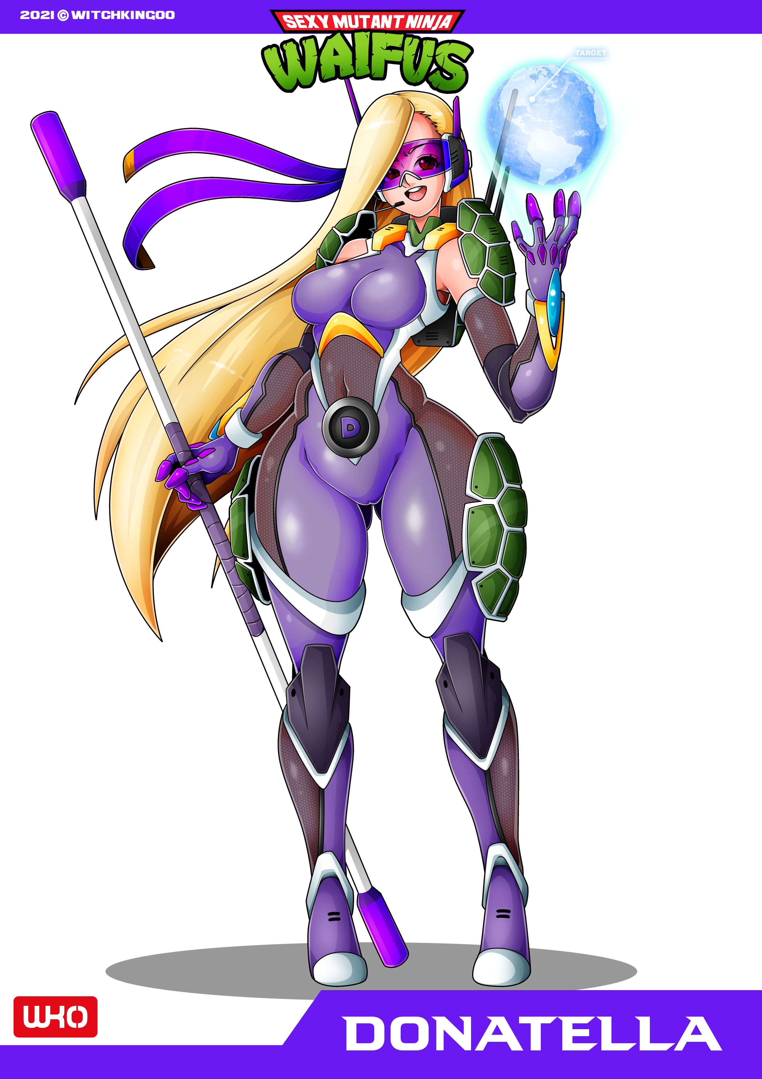 big breasts, breasts, donatello, female, humanization, humanized, rule 63, sexy mutant ninja waifus, teenage mutant ninja turtles, witchking00