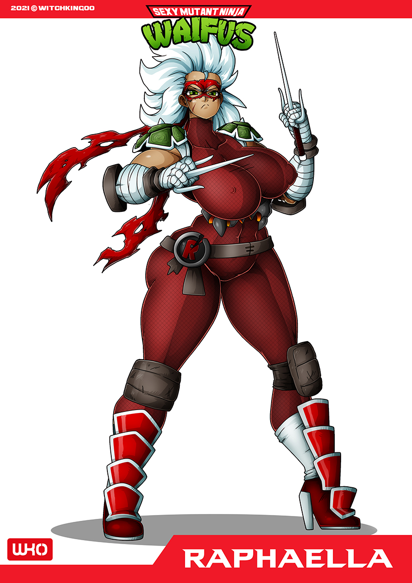 big breasts, breasts, female, humanization, humanized, raphael, rule 63, sexy mutant ninja waifus, teenage mutant ninja turtles, witchking00