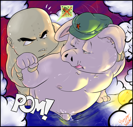 dragon_ball flamingbeaver human krillin kuririn male male_only multiple_males oolong smooth_skin tagme